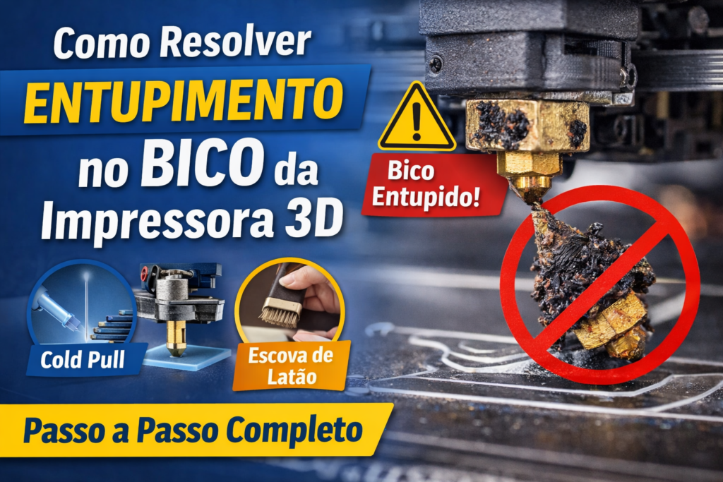 Como resolver entupimento no bico da impressora 3D
