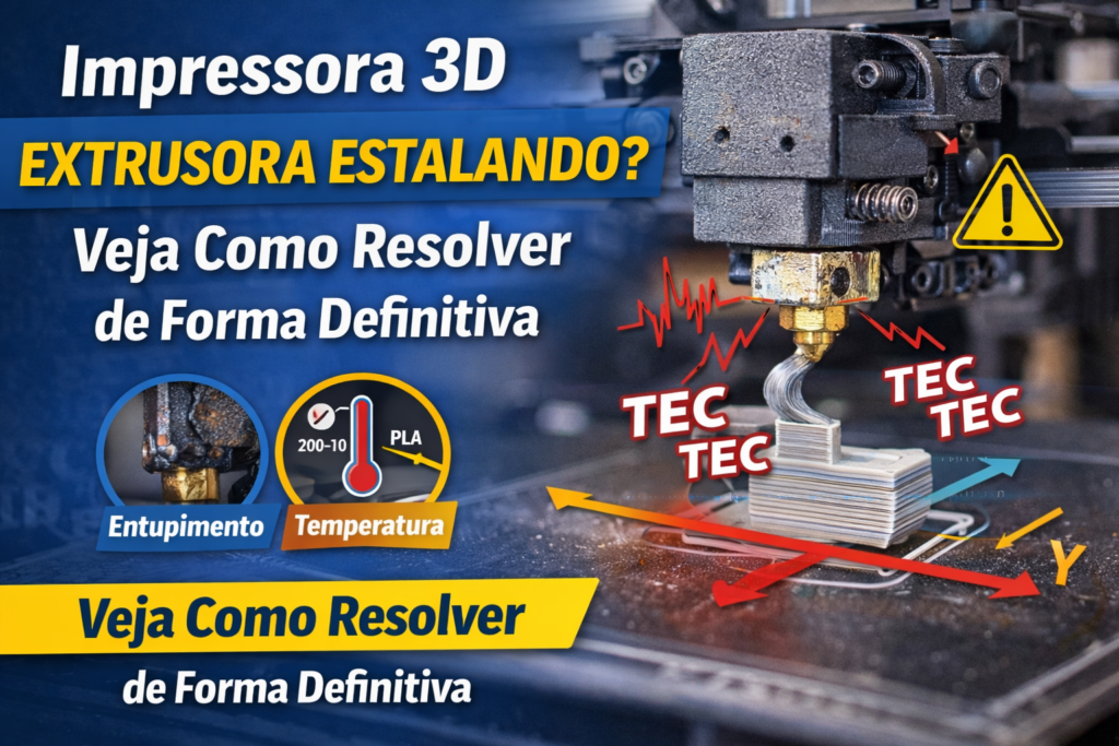 Impressora 3D extrusora estalando
