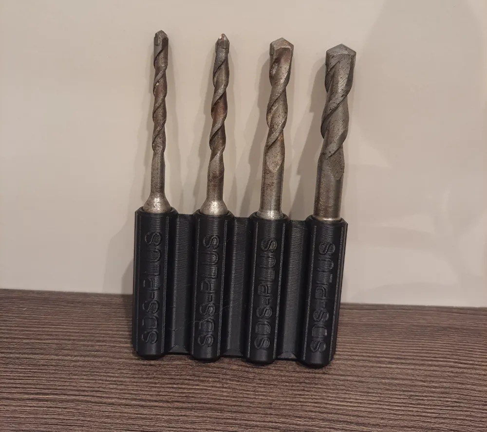 STL organizador broca SDS Plus parede